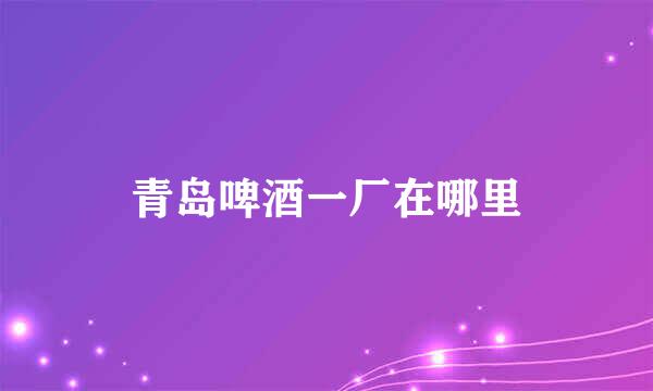青岛啤酒一厂在哪里