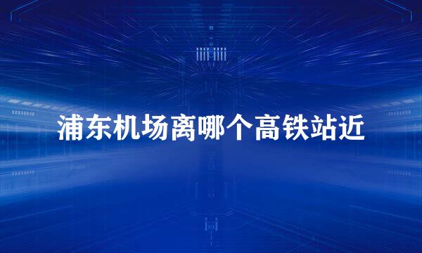 浦东机场离哪个高铁站近
