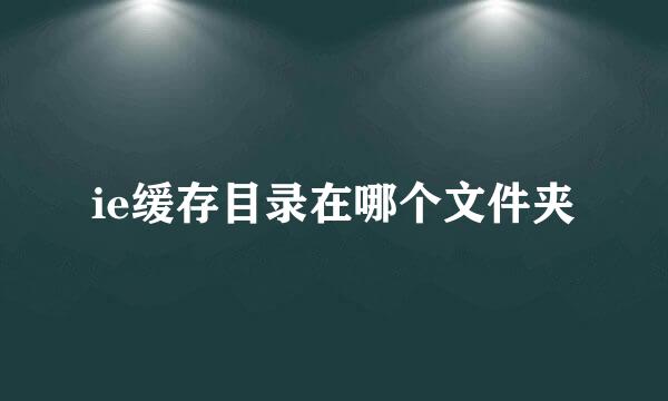 ie缓存目录在哪个文件夹