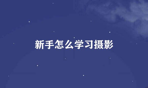 新手怎么学习摄影