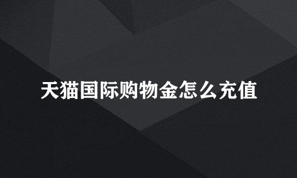 天猫国际购物金怎么充值