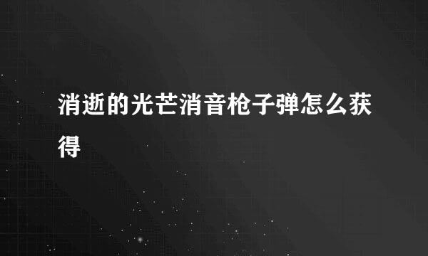消逝的光芒消音枪子弹怎么获得