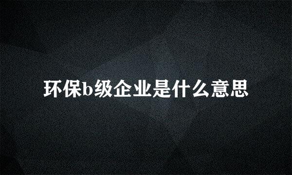 环保b级企业是什么意思
