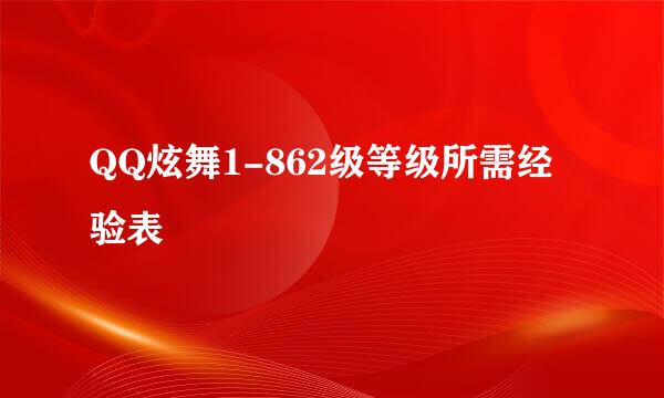 QQ炫舞1-862级等级所需经验表