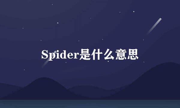 Spider是什么意思