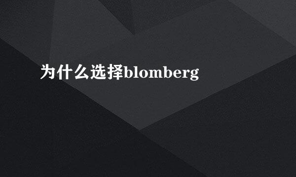 为什么选择blomberg