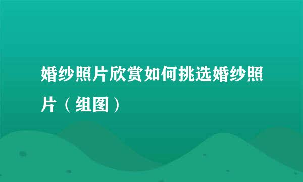 婚纱照片欣赏如何挑选婚纱照片（组图）