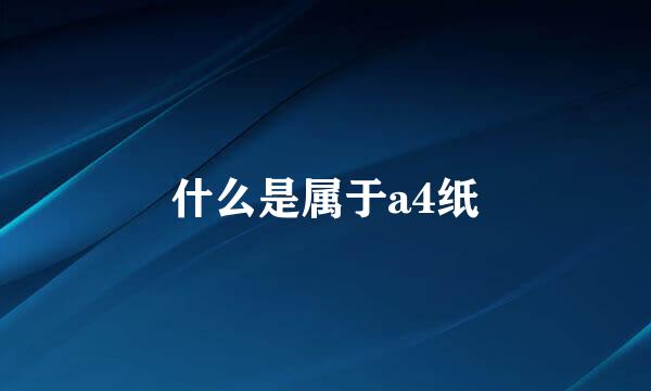 什么是属于a4纸