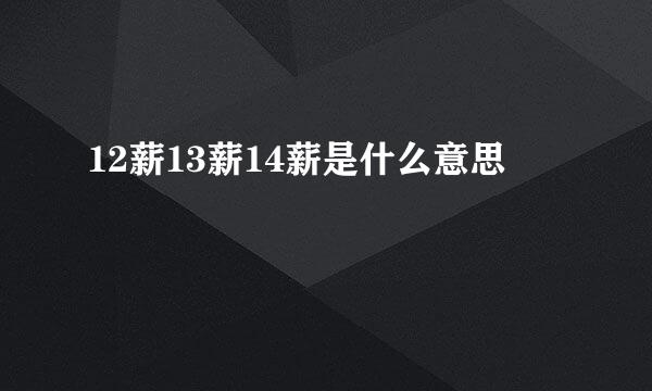 12薪13薪14薪是什么意思