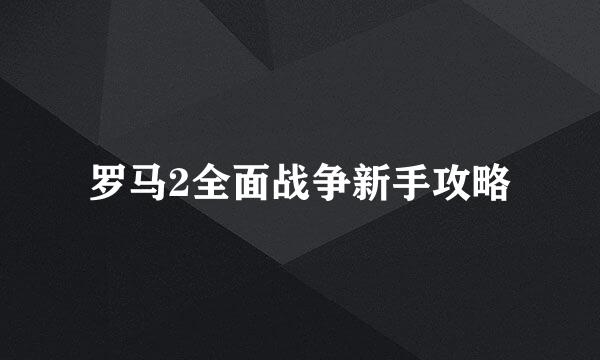 罗马2全面战争新手攻略