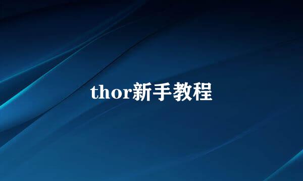 thor新手教程
