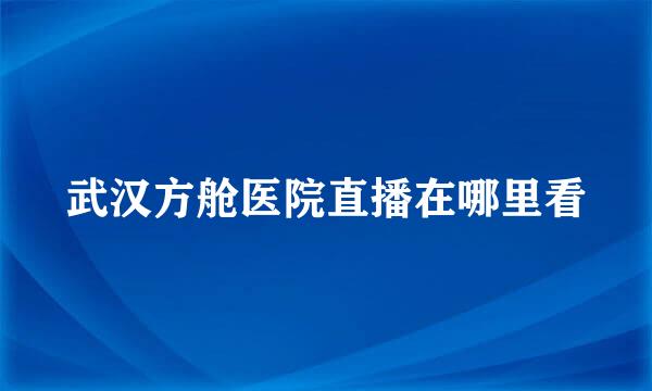 武汉方舱医院直播在哪里看