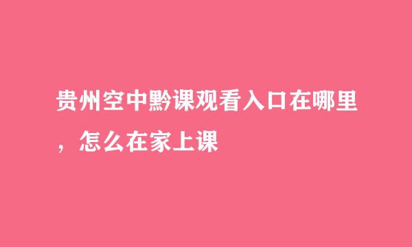 贵州空中黔课观看入口在哪里，怎么在家上课