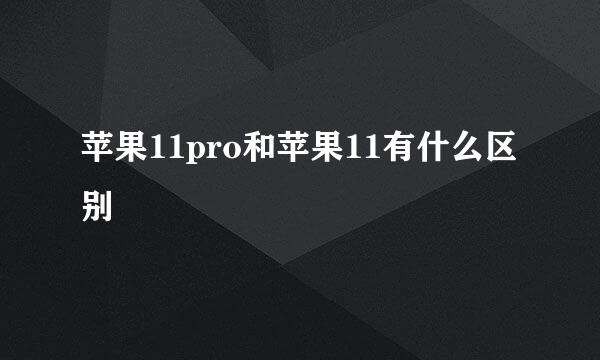 苹果11pro和苹果11有什么区别