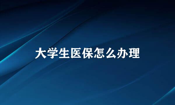 大学生医保怎么办理