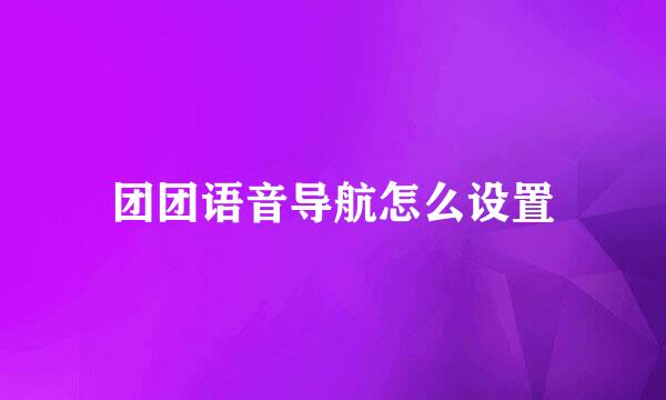 团团语音导航怎么设置