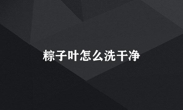 粽子叶怎么洗干净
