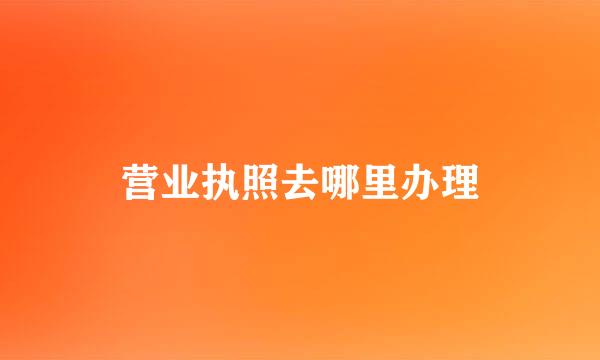 营业执照去哪里办理