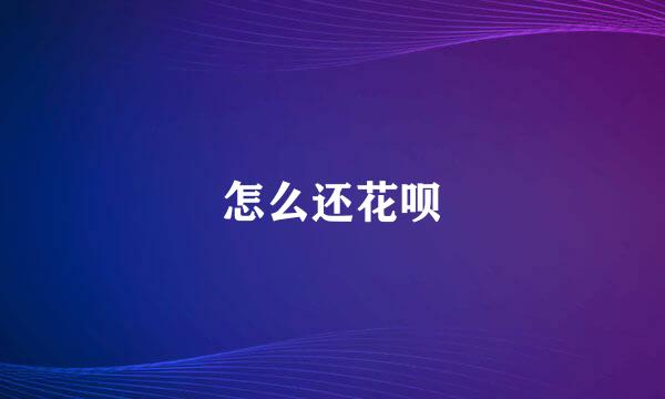 怎么还花呗