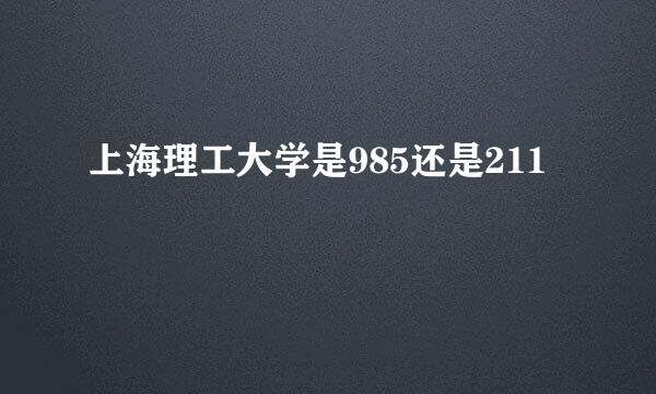 上海理工大学是985还是211