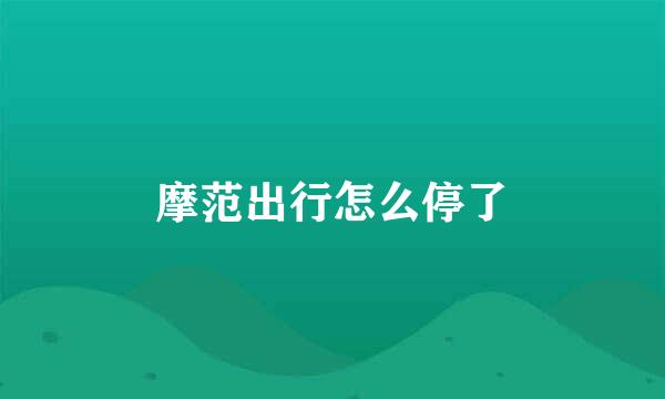 摩范出行怎么停了