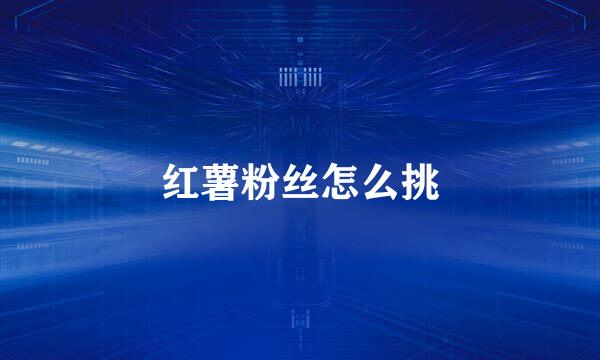 红薯粉丝怎么挑