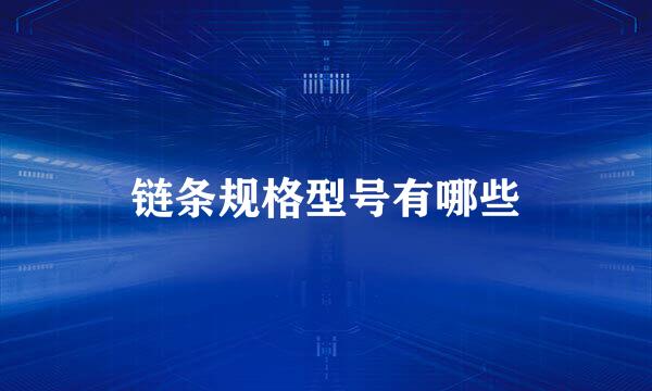 链条规格型号有哪些