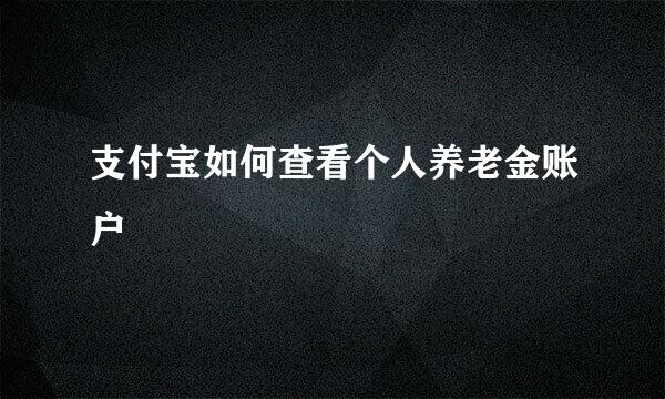 支付宝如何查看个人养老金账户