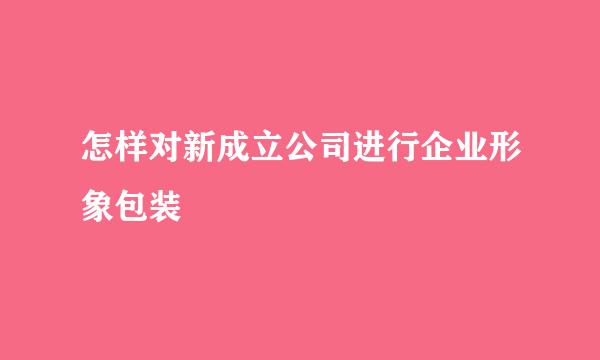 怎样对新成立公司进行企业形象包装