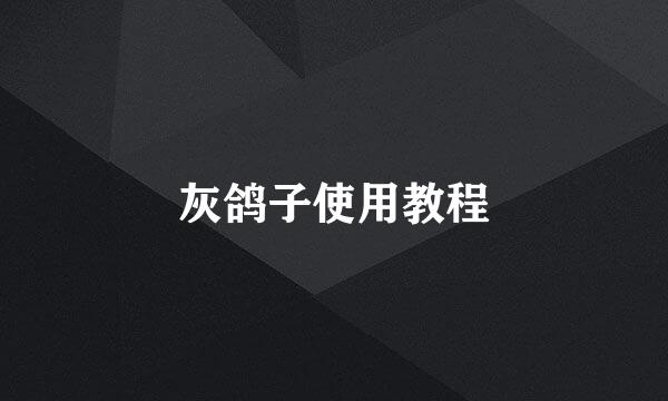 灰鸽子使用教程