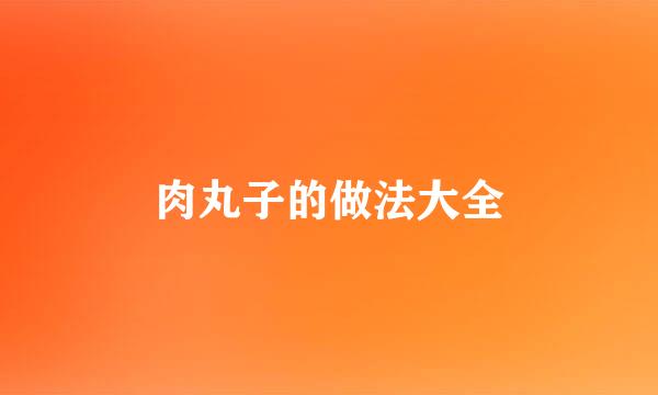 肉丸子的做法大全