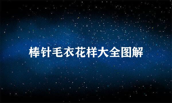 棒针毛衣花样大全图解