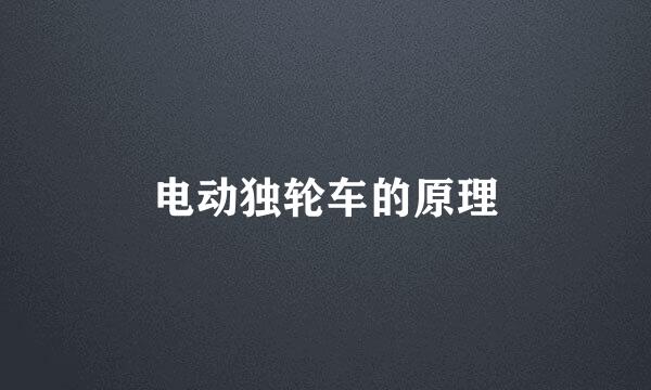 电动独轮车的原理