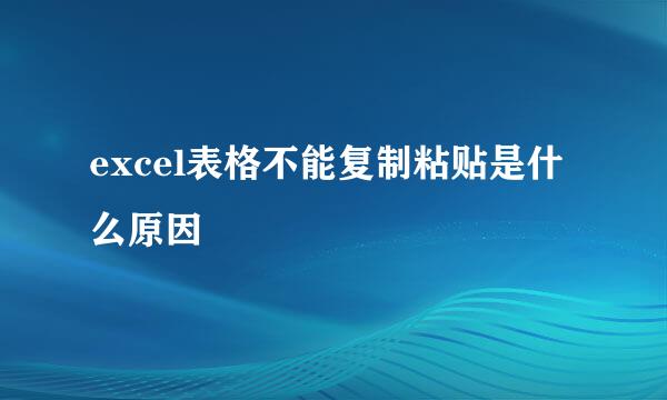 excel表格不能复制粘贴是什么原因
