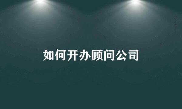 如何开办顾问公司