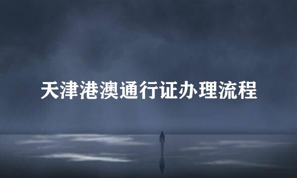 天津港澳通行证办理流程