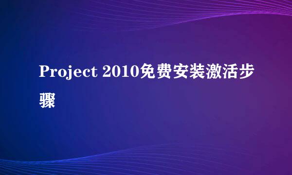 Project 2010免费安装激活步骤