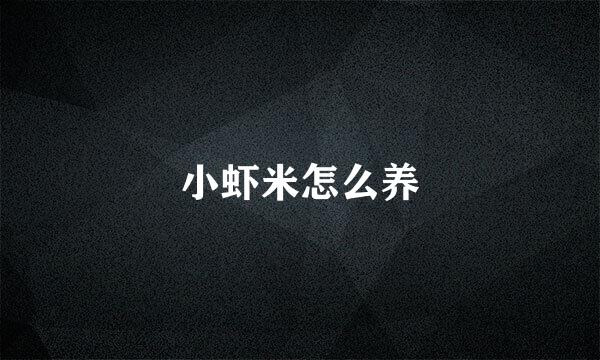 小虾米怎么养