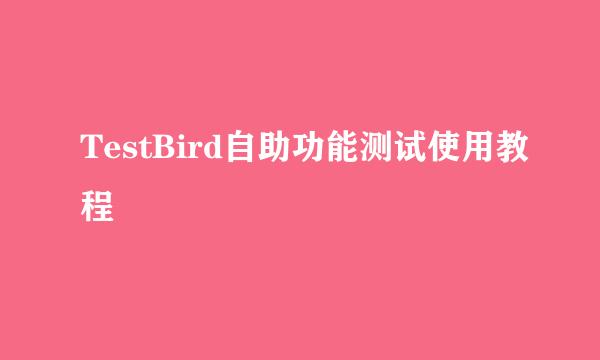 TestBird自助功能测试使用教程