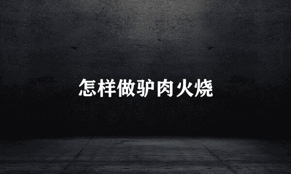 怎样做驴肉火烧