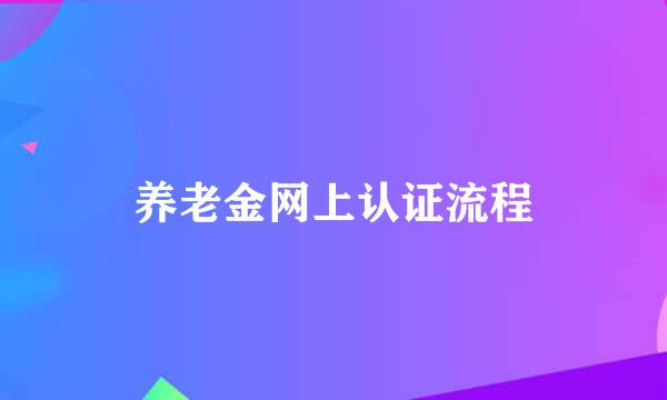 养老金网上认证流程