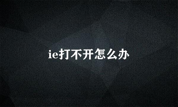 ie打不开怎么办