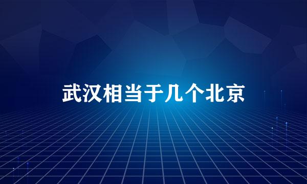 武汉相当于几个北京