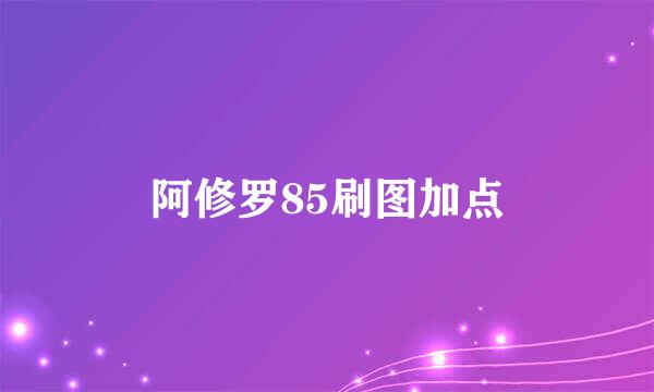 阿修罗85刷图加点