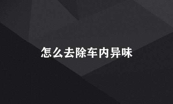 怎么去除车内异味