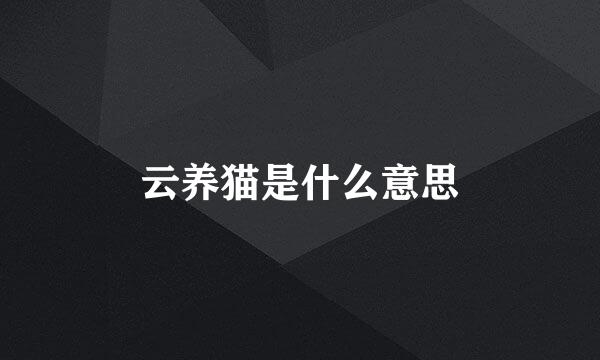 云养猫是什么意思