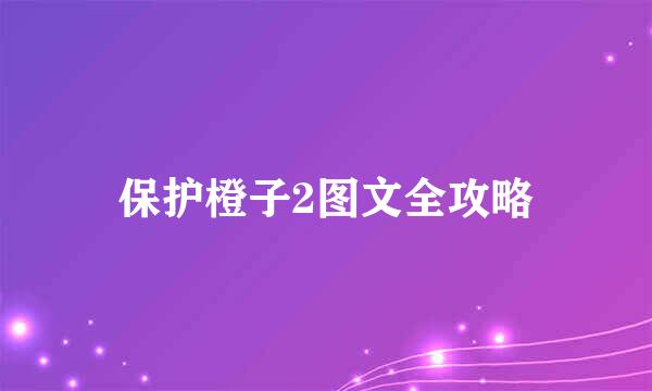 保护橙子2图文全攻略