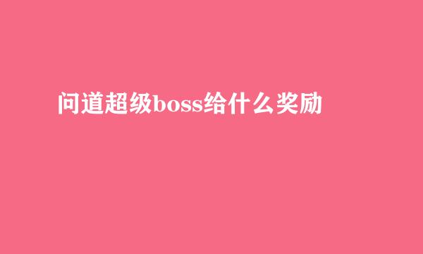 问道超级boss给什么奖励