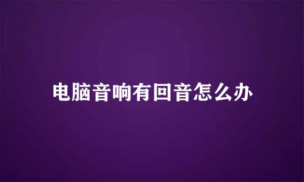 电脑音响有回音怎么办