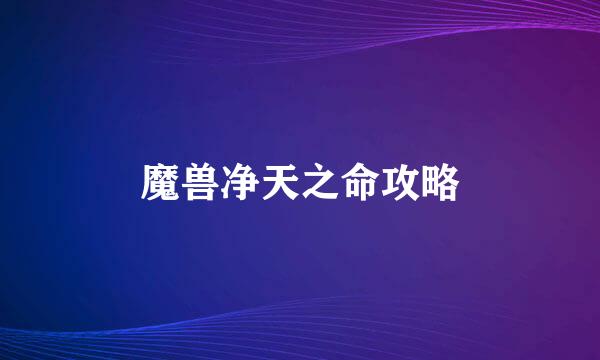 魔兽净天之命攻略